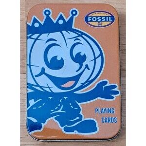 Vintage 2001 Authentic Fossil Designer Brand Playing Cards New in Tin Box Y2K